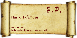 Henk Péter névjegykártya